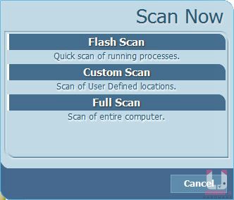 按 Flash Scan 進行快速掃描，Full Scan 則是完整掃描。