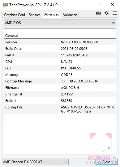GPU-Z VBIOS 資料