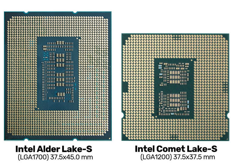 Intel LGA1700 與 LGA1200 處理器，來源：VideoCardz。