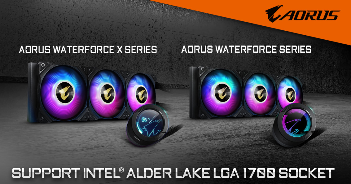 技嘉宣布 AORUS WATERFORCE 全系列水冷支援 12 代 Intel 處理器