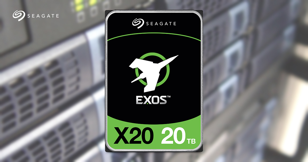 因應大量資料成長，Seagate Exos X20 20TB 硬碟提供大容量穩定儲存優勢