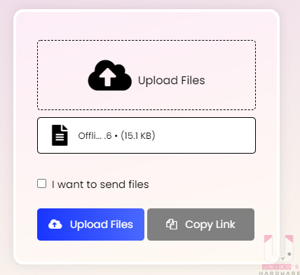 點選 Copy Link 左邊的 Upload Files 進行上傳。
