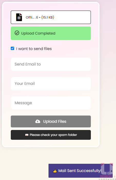 取消勾選 I want to send files 即可回到連結複製畫面。