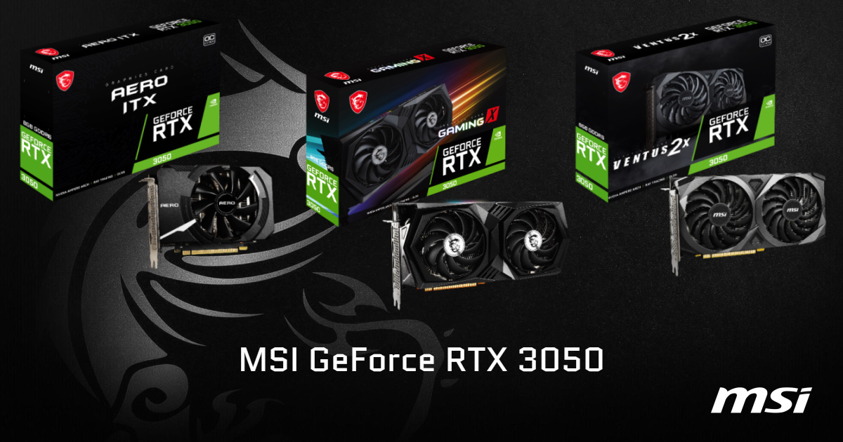 MSI 新推出 GeForce RTX 3050 系列顯示卡