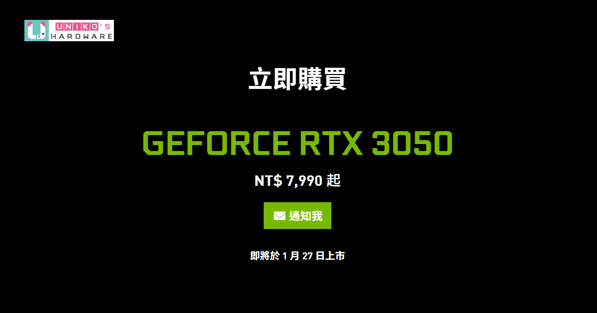 NVIDIA RTX 3050 算力只有約 13 MH/s，不適合以太幣挖礦