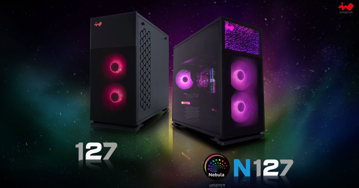 迎廣發表 InWin Nebula N127 中直立式機殼，Nebula 無限延伸燈效系列