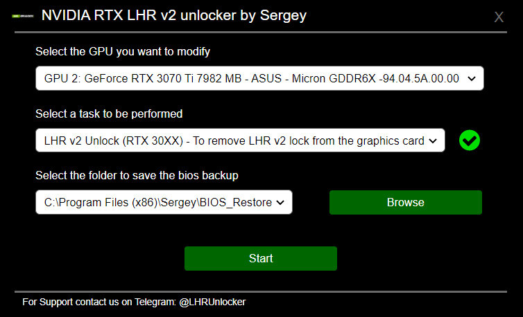 來源：NVIDIA RTX LHR V2 Unlocker GitHub 頁面。