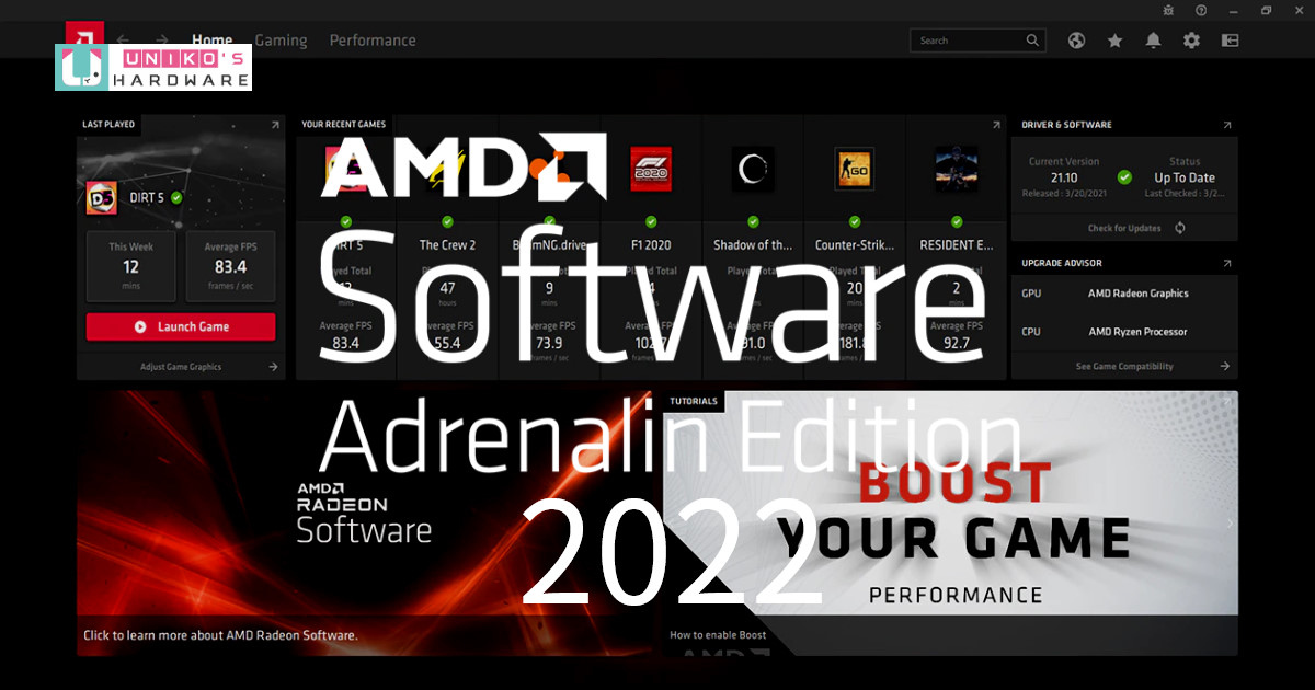 AMD 發布 AMD Software: Adrenalin Edition 2022 繪圖驅動軟體