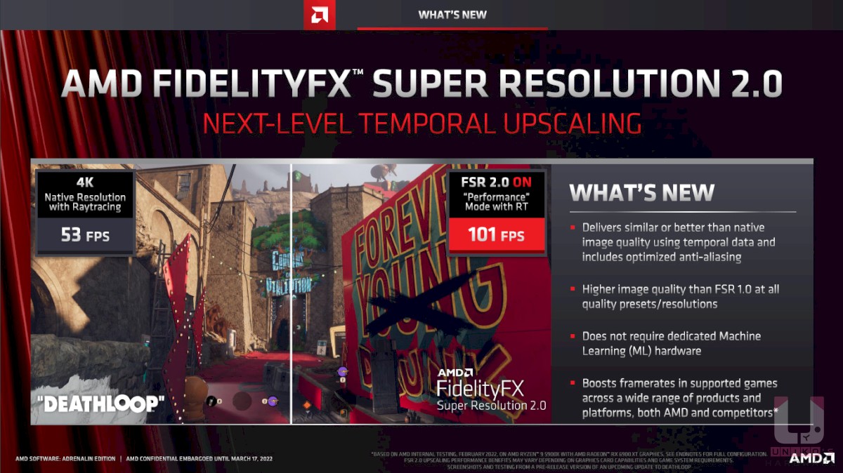 AMD FidelityFX Super Resolution 2.0 更新項目
