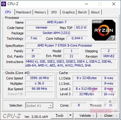 R7 5700X CPU-Z