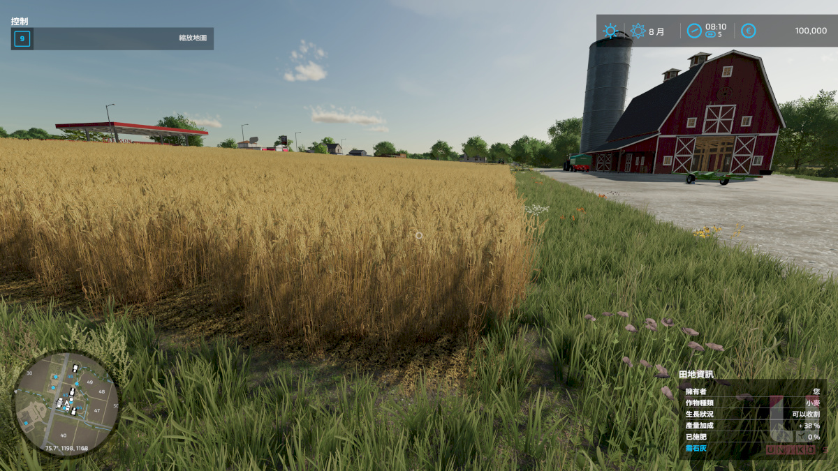 模擬農場 22 場景 1 FSR 2.0 Balanced 模式。