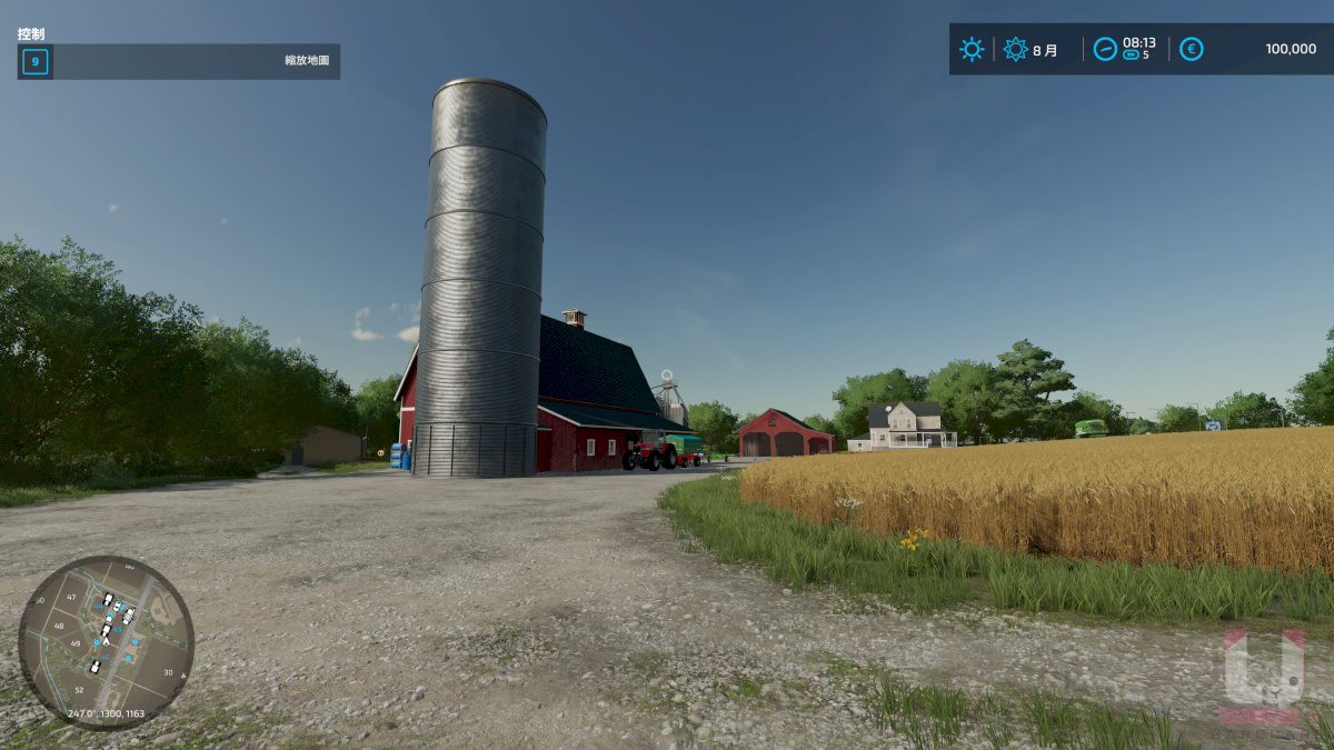 模擬農場 22 場景 4 FSR 2.0 Quality 模式。