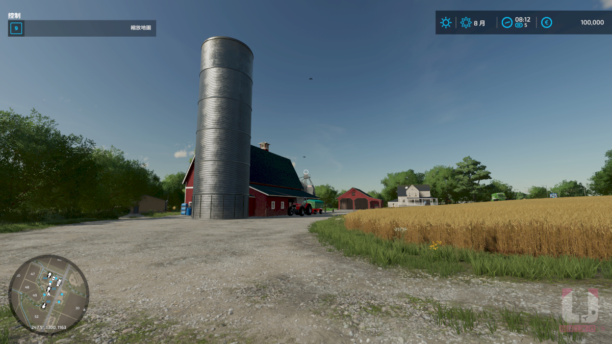 模擬農場 22 場景 4 FSR 2.0 Balanced 模式。