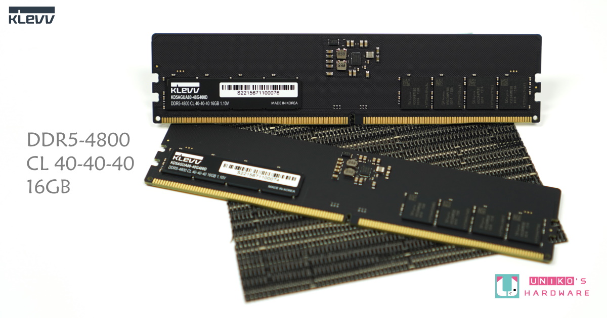 KLEVV DDR5 4800 CL40 16GB U-DIMM 記憶體評測開箱