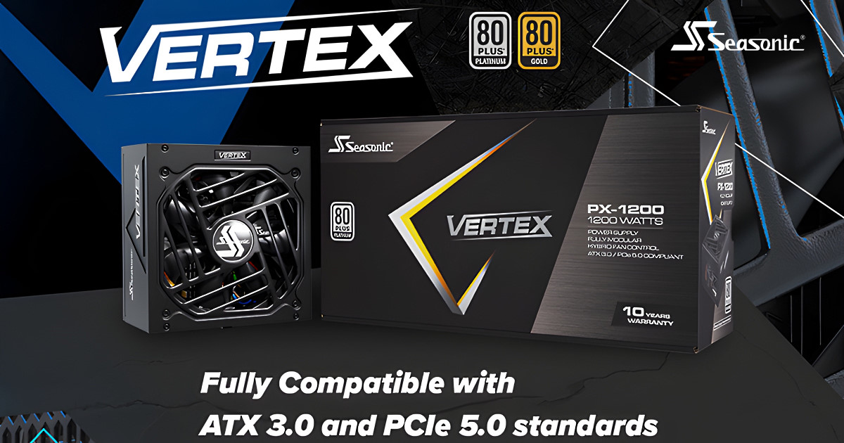 海韻推出相容 ATX 3.0 規範的全新 Seasonic VERTEX 系列電源