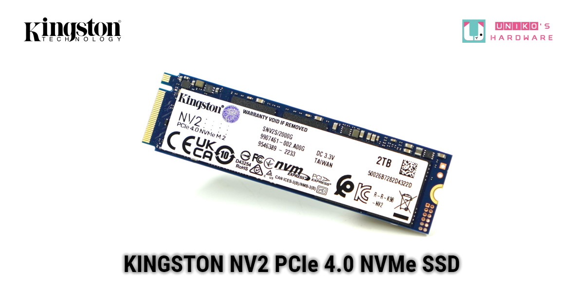 KINGSTON NV2 PCIe 4.0 NVMe SSD 評測開箱