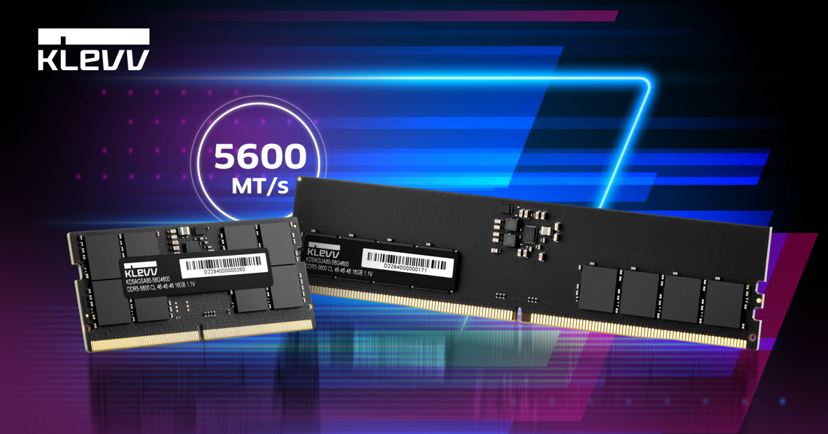 科賦推出全新 KLEVV DDR5-5600 標準桌上型與筆記型記憶體